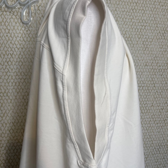 NWT Athleta Off White RetroTerry V Neck Cotton Blend Sweatshirt Size 1X - Picture 5 of 9